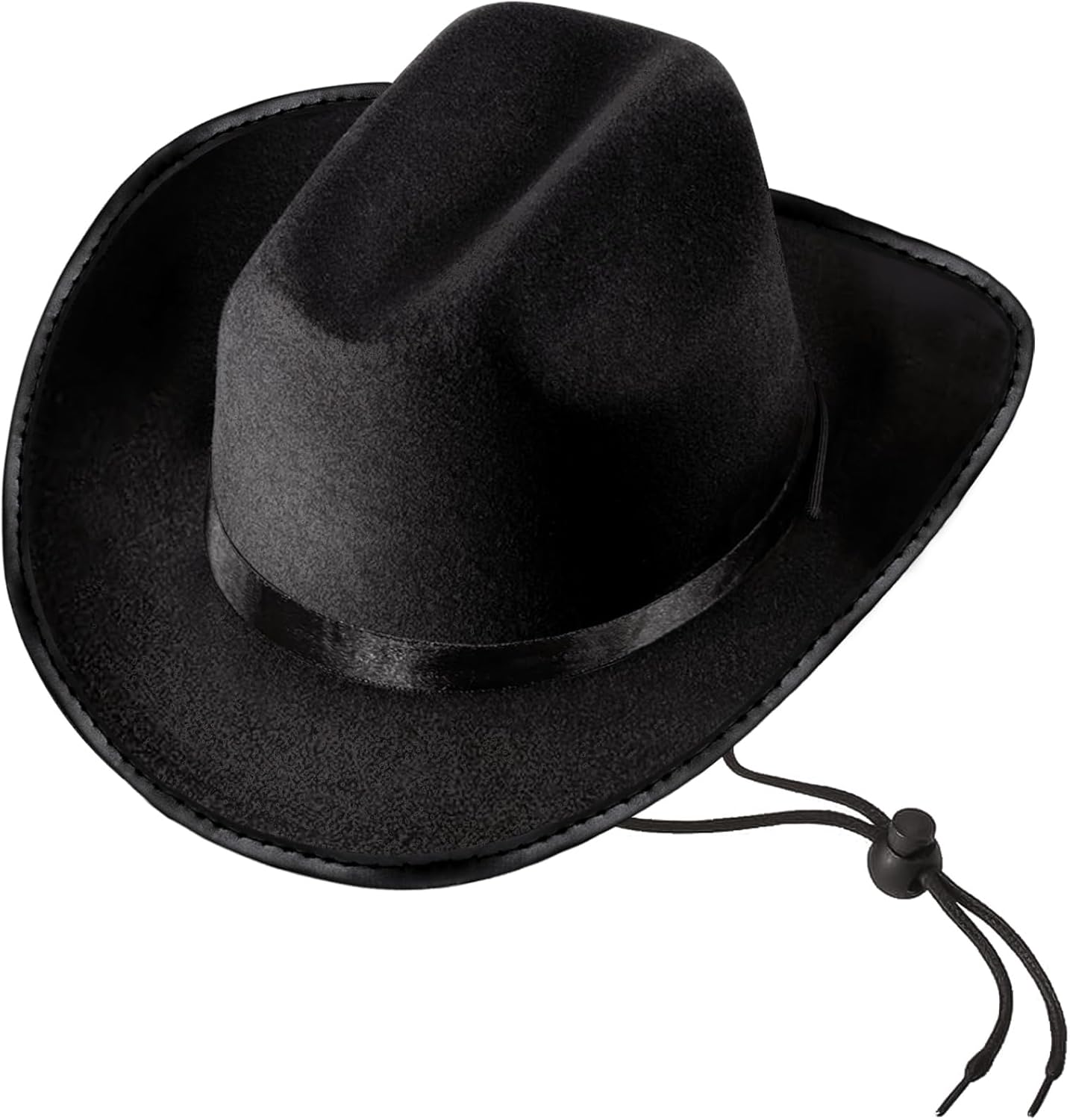 MEMOVAN Black Cowboy Hat for Toddler Western Cowgirls Hats Felt Cowboy Hat Retro Wide Brim Western Hats for Kids Dress Up