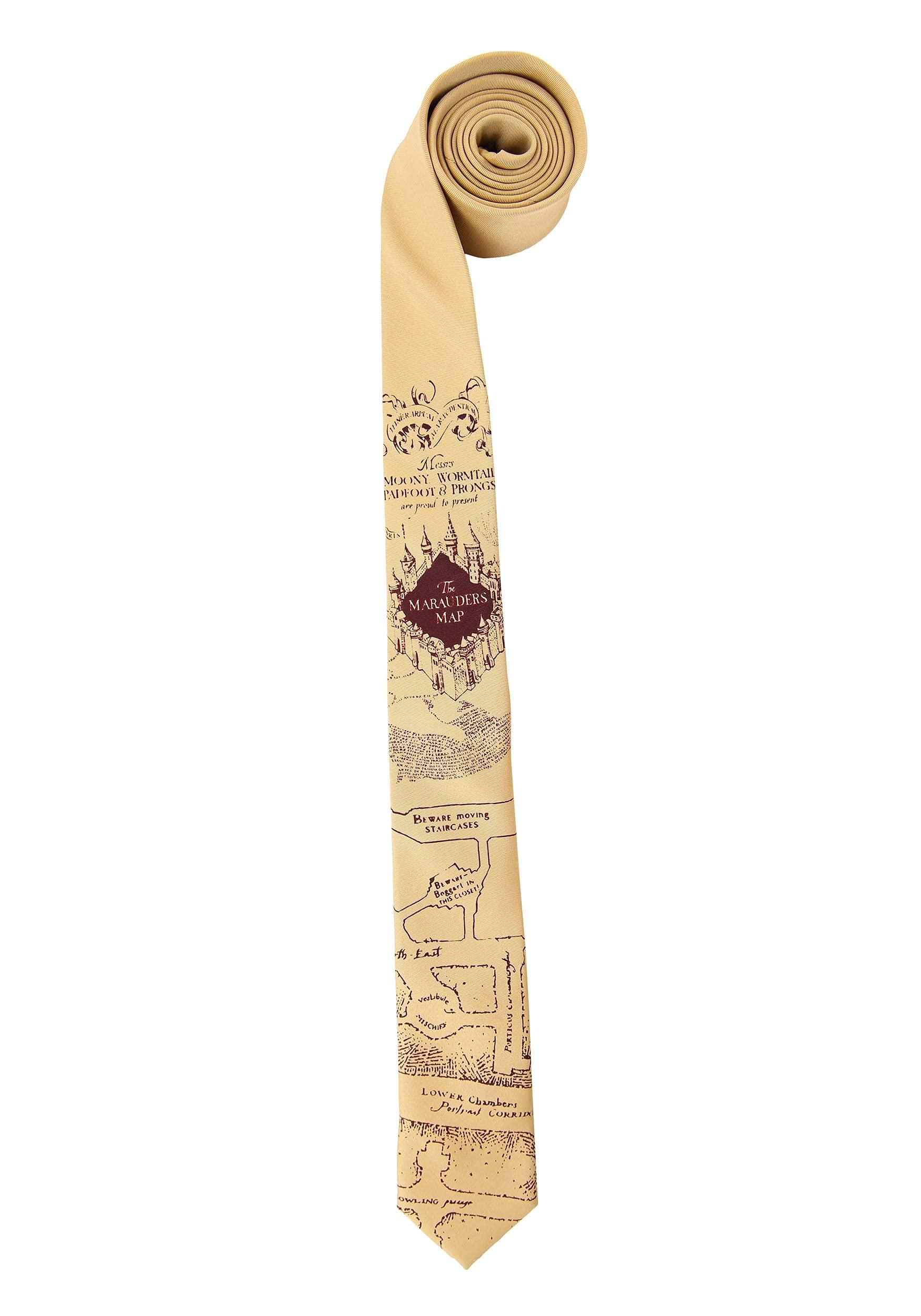 Adult Marauders Map Harry Potter Necktie - 54-Inch Polyester Tie with Iconic Design