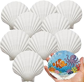 20Pcs 4''-5'' Large Scallop Shells for Crafts,Natural White Sea Shells for Hand Painting, DIY Home Decor, Family Crafting Projects,Decoupage & Gift Ideas