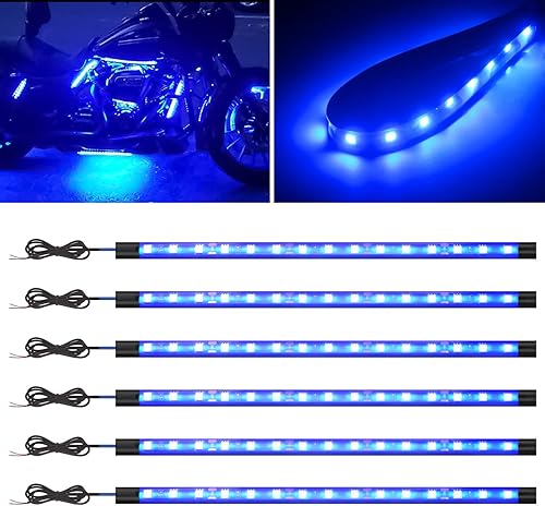 Tira de luz LED para automóvil, luces interiores azules para camiones, 15 SMD, IP67, impermeable, para automóvil, motocicletas, barco, carrito de