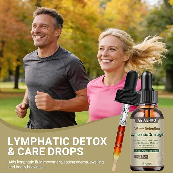 Lymphatic Drainage Drops, Water Detox, Water Balance Support, Lymphatic Drainage Supplement Promotes The Efficient Drainage of The Lymphatic System to Promote Overall Health, 60ml