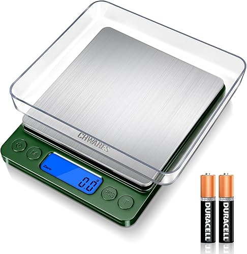 CHWARES Báscula de alimentos, báscula de cocina con bandejas de 105.82 oz0.00 oz, escala pequeña con función de tara, báscula digital gramos y onzas