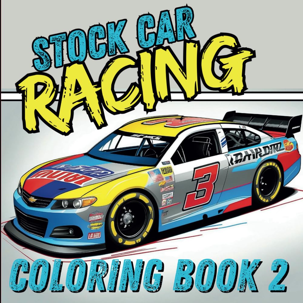 Stock Car Racing Coloring Book 2: 40 Exciting Stock Cars and Fascinating Facts About Oval Racing