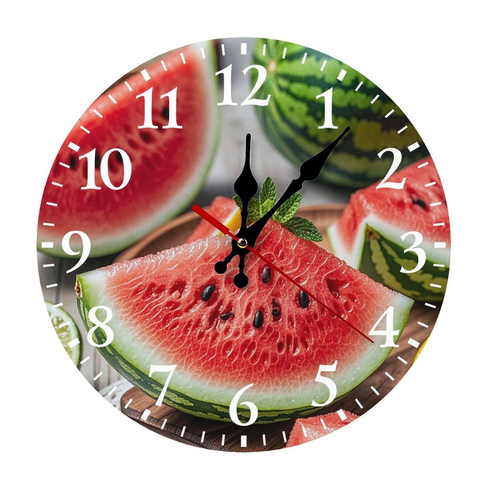 Horloge murale blanche pastèque citron pour égayer votre maison