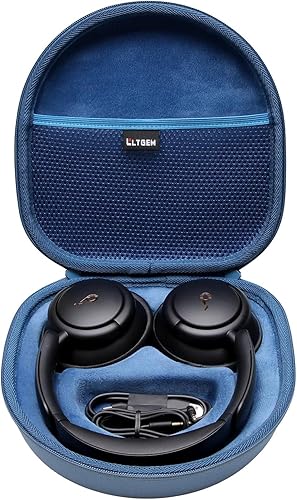 LTGEM - Funda rígida para auriculares Anker Soundcore Space Q45 Q35 con cancelación de ruido adaptativos, bolsa de almacenamiento protectora (azul