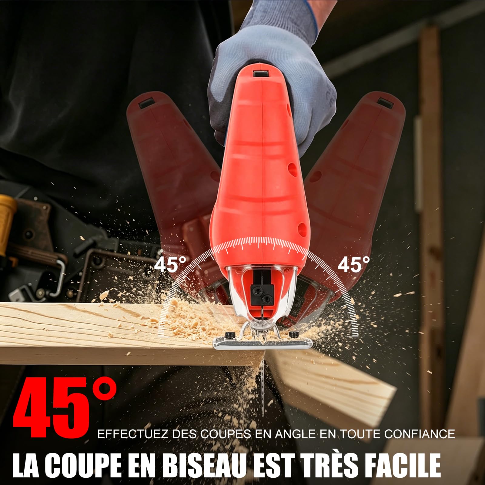 Scie Sauteuse Electrique Filaire 710W, 3000RPM Moteur Cuivre 6 Vitesses