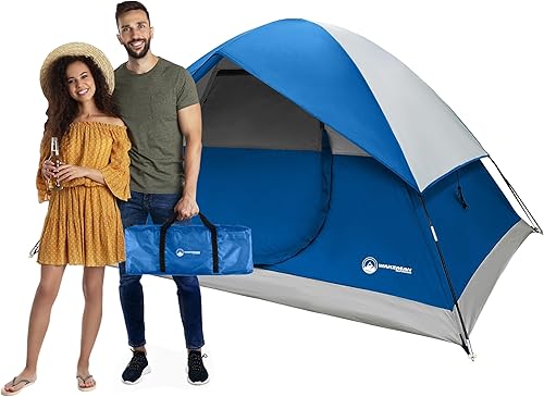 Tienda de campaña para 4 personas con lluvia y bolsa de transporte, tiendas familiares fáciles de desplegar para camping, playa, senderismo,