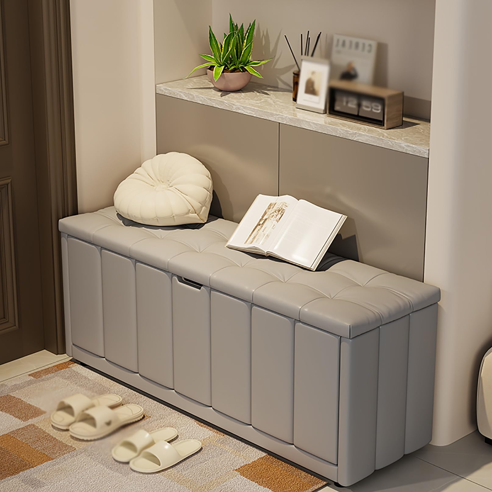 Meuble élégant pour chambre et salon : le banc de rangement à chaussures haut de gamme