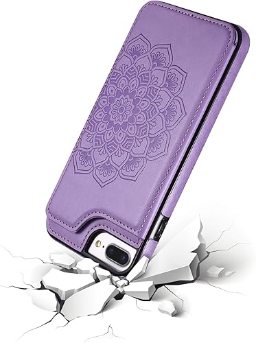 Miniatura 6 de UEEBAI Funda para iPhone SE 2022 5GSE 2020iPhone 78, funda de piel sintética cierre magnético ranuras para tarjetas Función de soporte Flor Durable