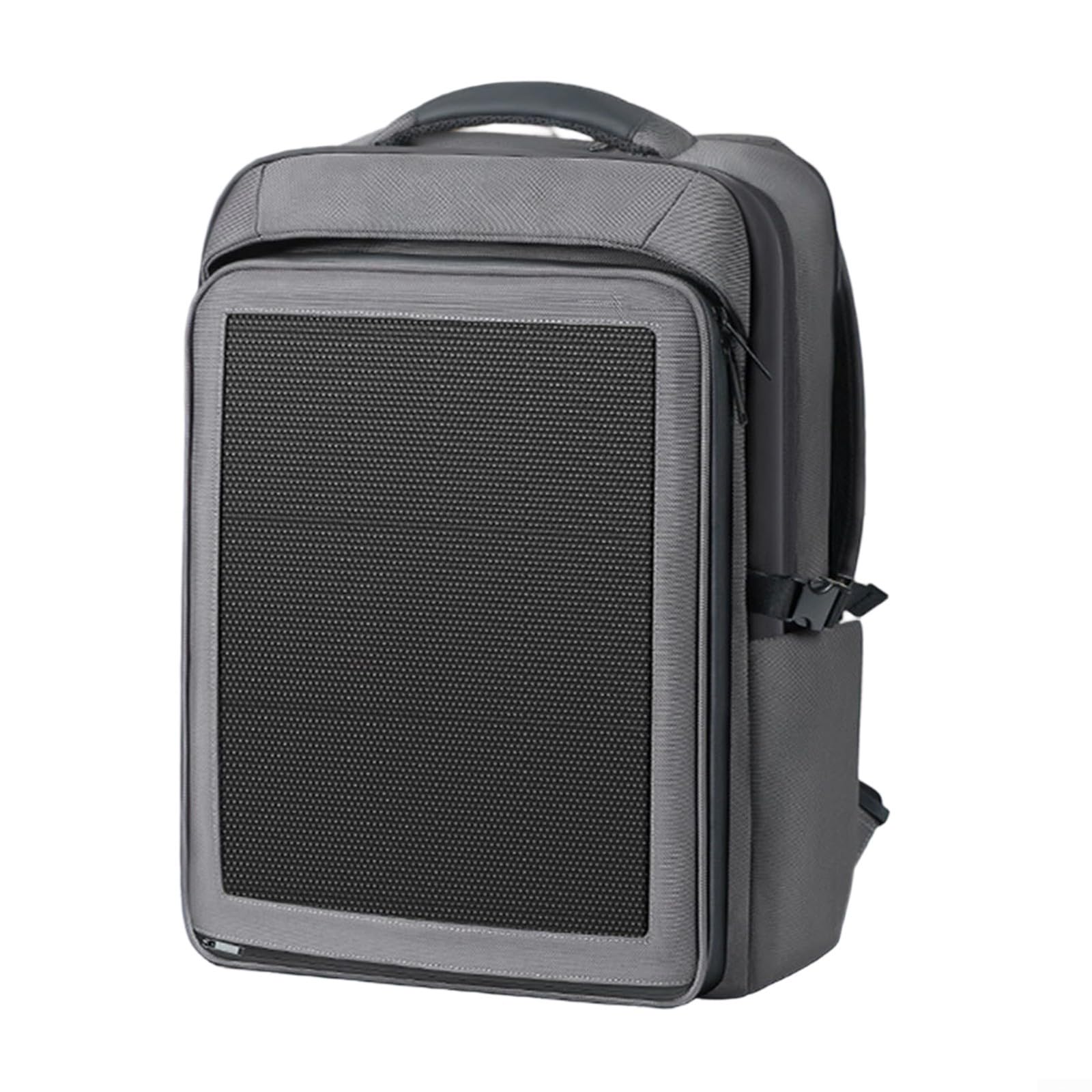 30 W Solar a doppia ricarica avventure all'aperto - 35 l per un facile trasporto escursionismo campeggio zaino con zaino solare scuro Oxford panno impermeabile cerniere pannelli grigio