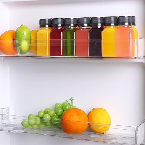 Miniatura 5 de Moretoes 14 botellas de chupitos de jengibre de 2 onzas con tapas, pequeñas botellas de plástico para líquidos, recipientes transparentes