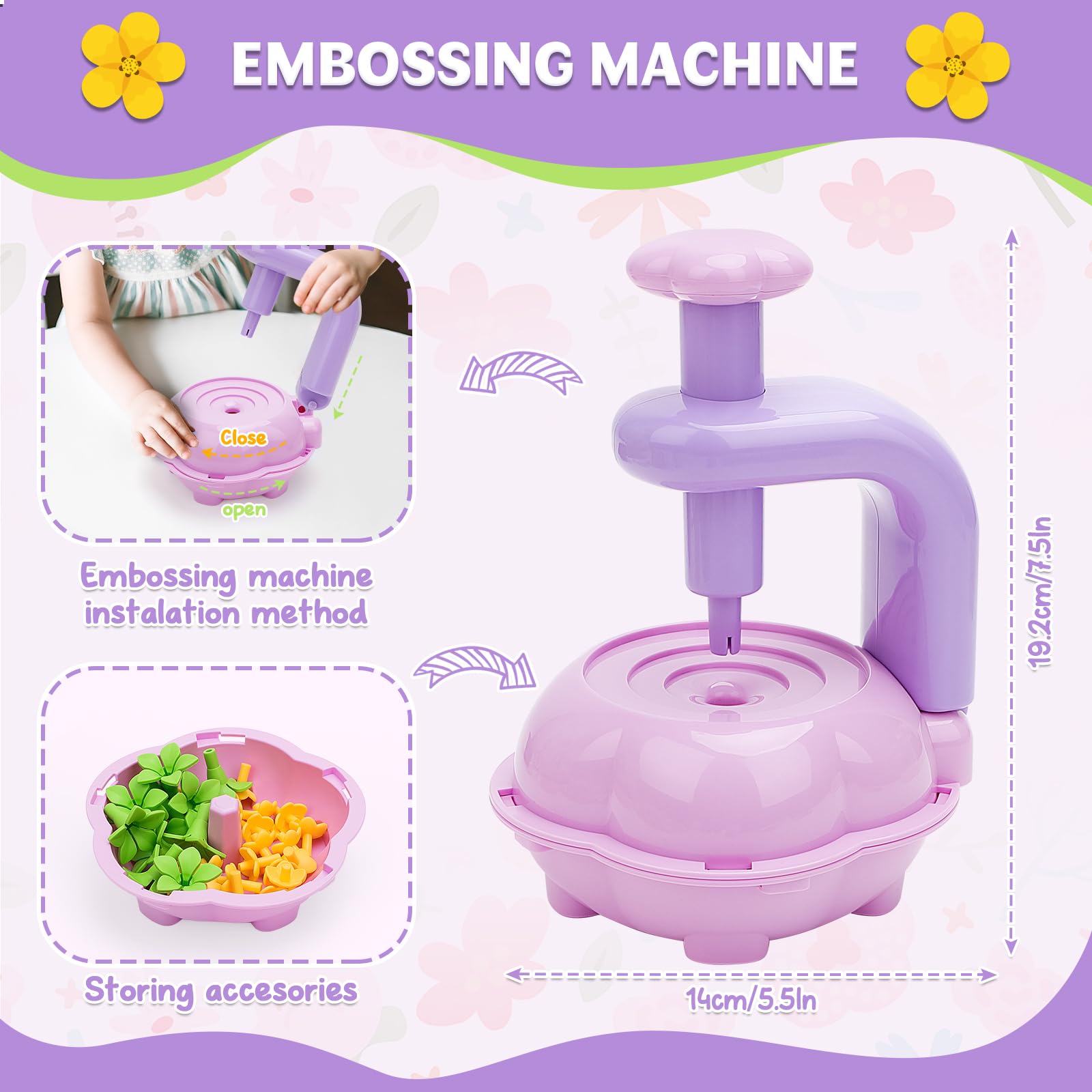 deAO DIY Flower Bouquet Making Kit, with Flower Press, Basket, Vase, Base, Colorful Petals Stems, Kids Craft Set - Image 2