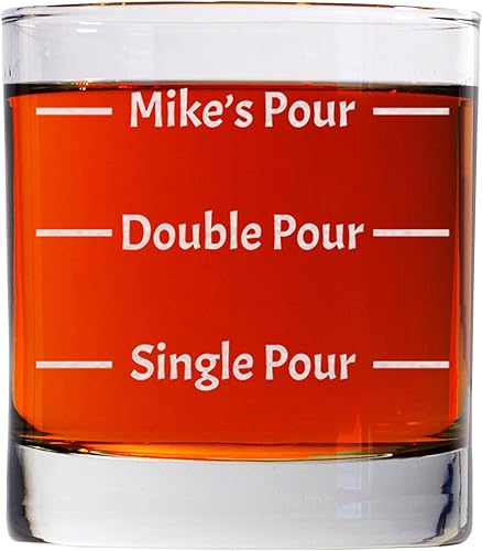 CARVELITA Vaso de whisky personalizado de 11 onzas, grabado de estilo antiguo personalizado para estante, idea de regalo de línea de vertido,