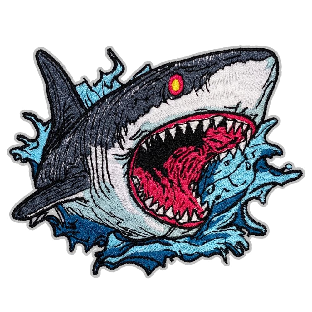 Amazon.com: Ocean Fury Shark Patch – 3.15 inches, Cool Shark Iron