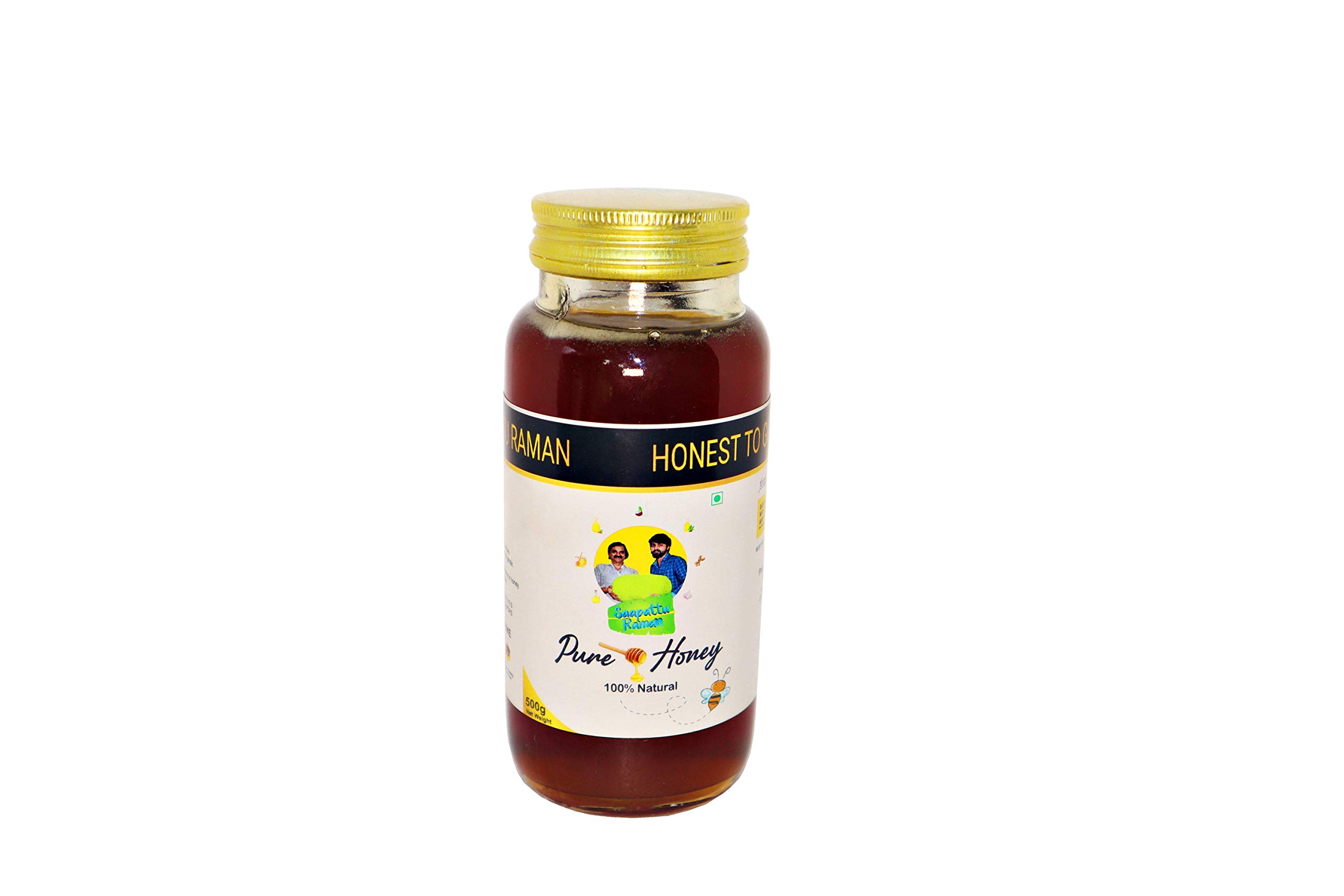 Saapattu Raman 500 Grams Natural & Pure Organic Honey (No Preservatives, No Art Color, No Flavor)