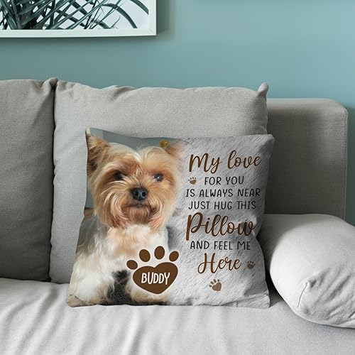 Miniatura 4 de GADGETSTALK Almohada (inserto incluido), regalos personalizados para gatos, almohadas decorativas para perros, regalos de pérdida de condolencias de