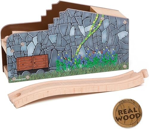 Miniatura 3 de Orbrium Túnel secreto de la mina de madera compatible con los principales sistemas ferroviarios de madera, incluyendo Thomas Brio Chuggington