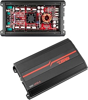 SXE-1200.4/BK Car Amplifier Stereo Full-Range Class A/B 4-Channel 60x4 RMS @4 OHM 1200 Watts - Powerful and Compact Amp for Speakers in Car Audio System