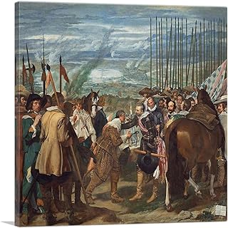 ARTCANVAS The Surrender Of Breda 1635 Canvas Art Print Stretched Framed Painting Picture Poster Giclee Wall Decor by Diego Velazquez - 18" x 18" (0.75" Deep)