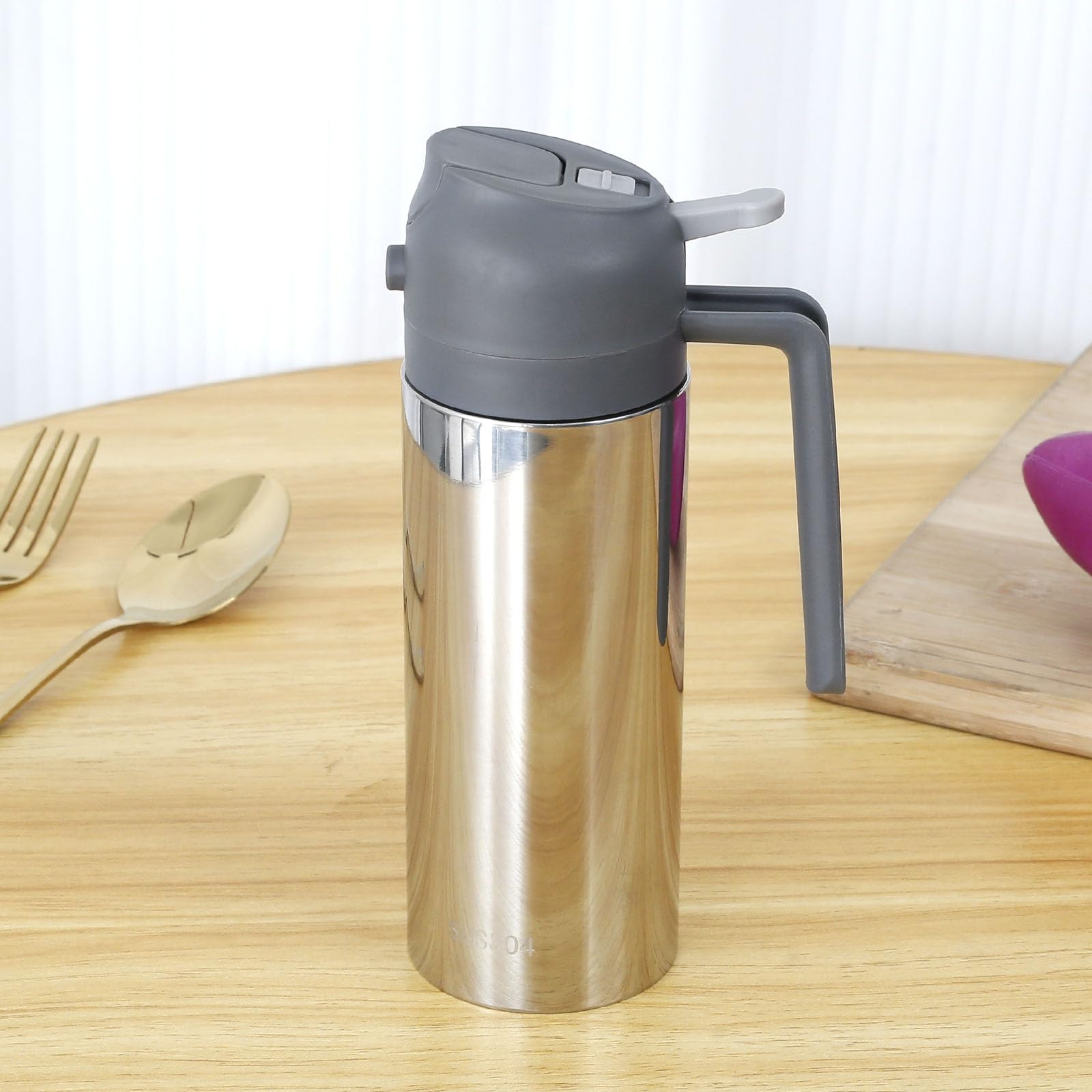 HSHGZSR Oil Sprayer and Dispenser Refillable Oil Dispenser Bottle 304 Stainless Steel Wide Mouth Oil Sprayer Bottle 500ml Oil Dispenser Spray Bottle Cooking Oil Sprayer for Home Cooking