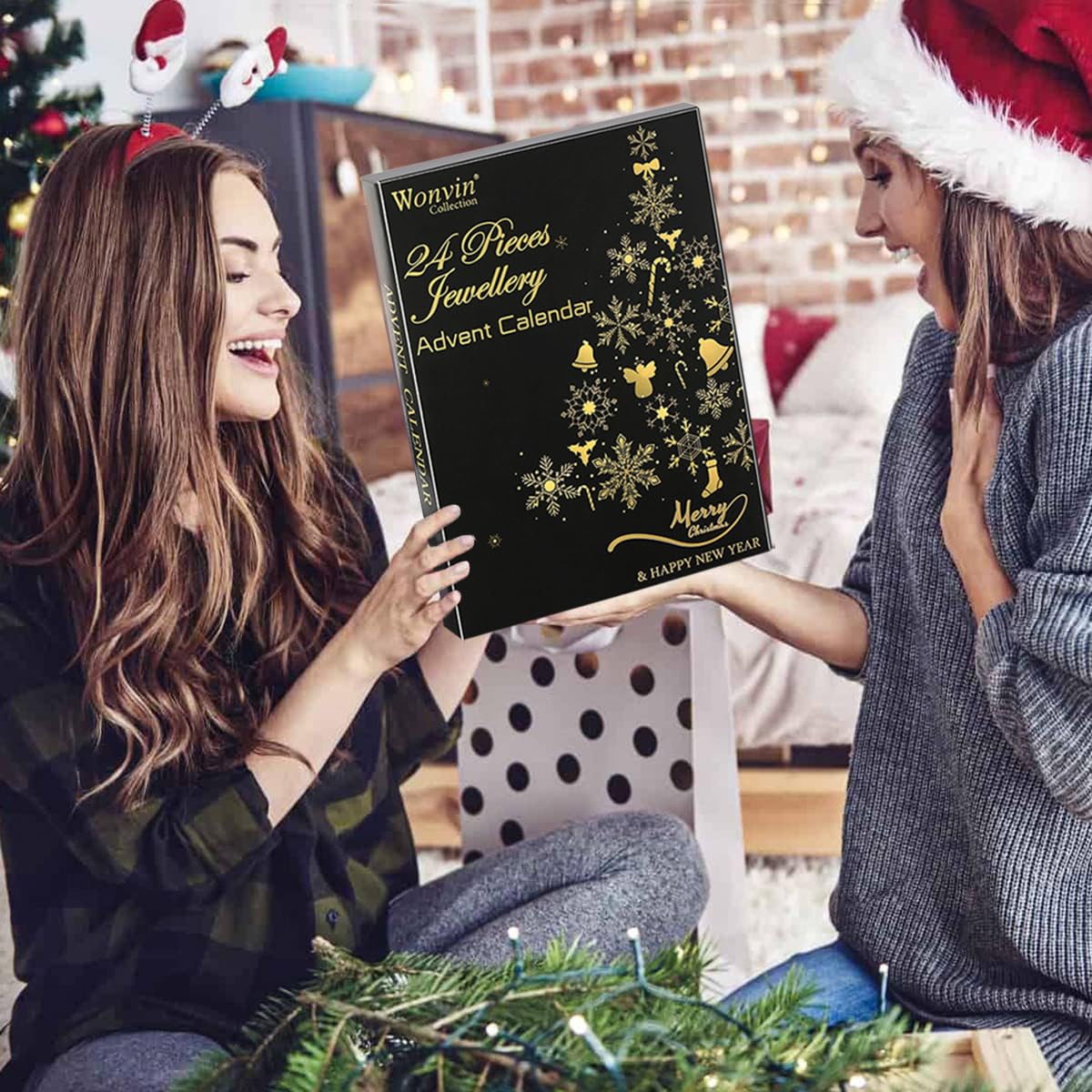 Calendrier De L'Avent Bijoux 2024 – 24 Surprises : 8 Paires D'oreilles, 6 Colliers, 10 Bracelets – Cadeau Noël Pour Femme, Ado, épouse, Petite Amie, Fille