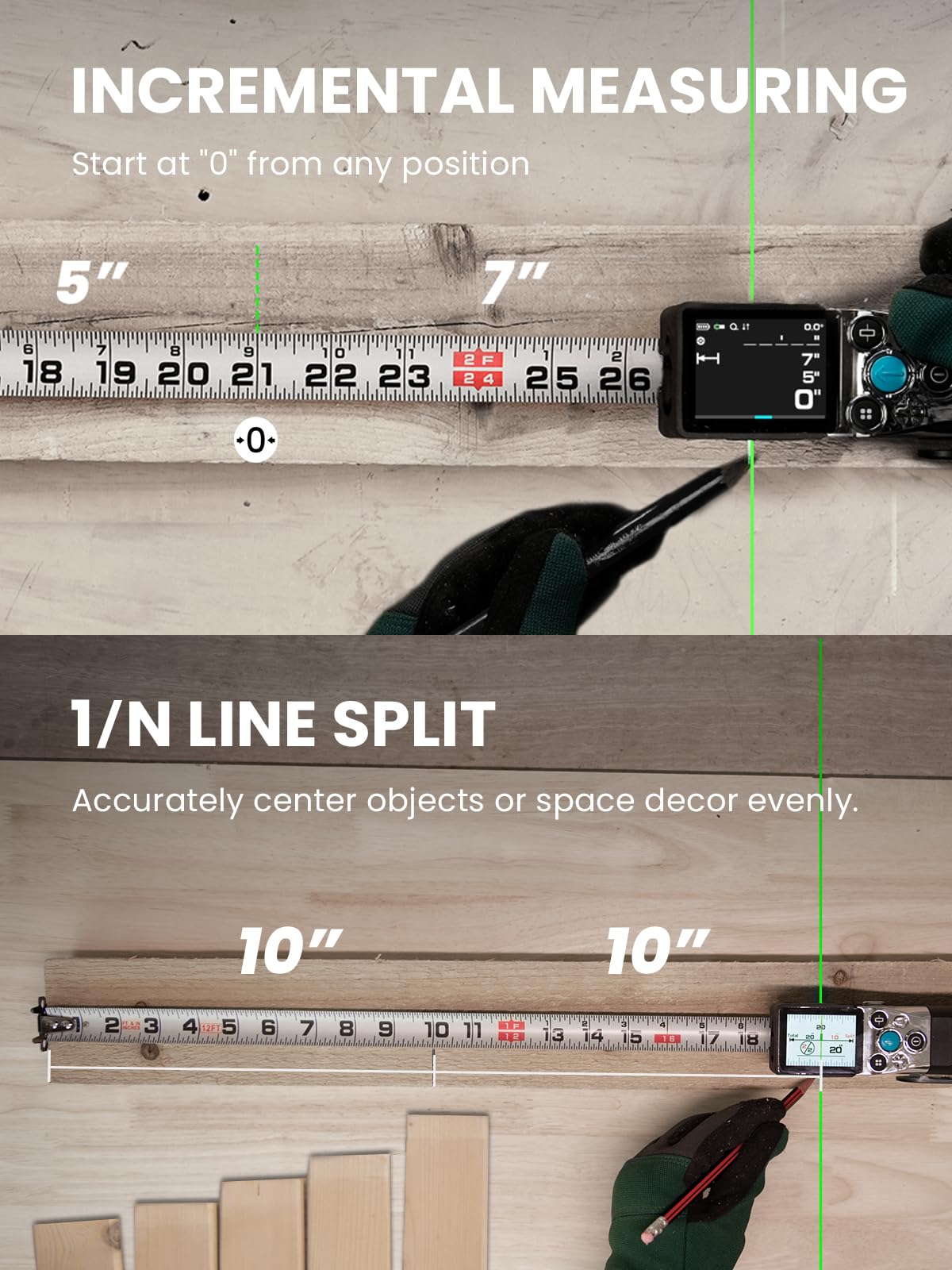 MiLESEEY XTAPE1 Ruban à mesurer Laser numérique, APP Sync | Professionnel précis, Affichage numérique instantané, Laser d'alignement vert, Lames remplaçables modulaires,