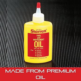 Starrett Tool and Instrument Oil - Extra-Fine Lubricant - Ideal for Measuring Tools, Precision Instruments and Light Machinery - 4 fl. oz - 1620