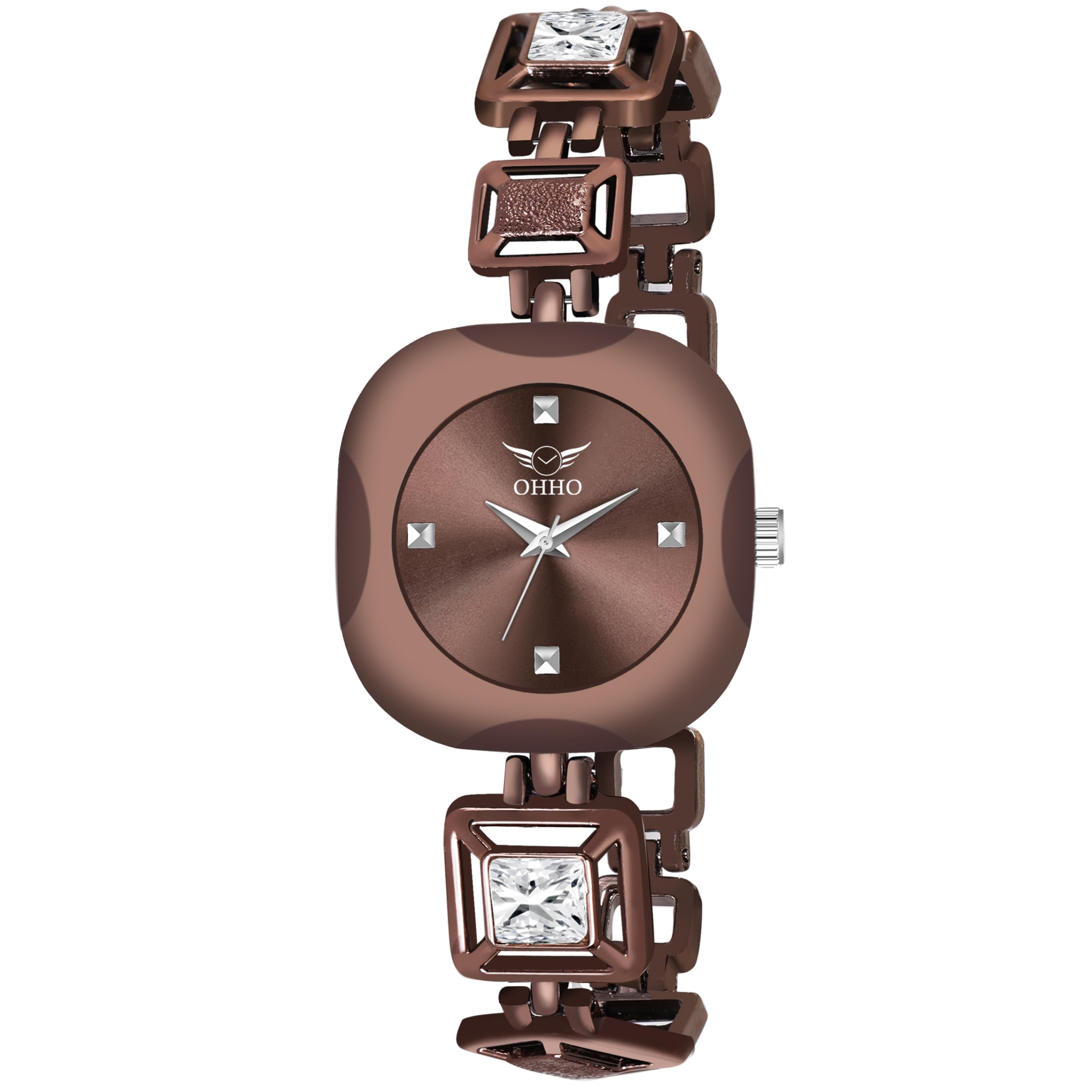 OHHO The Royal Square Design Analog Womens Watch (Brown Strap) (B0CSDWQSCQ) Amazon Price History, Amazon Price Tracker
