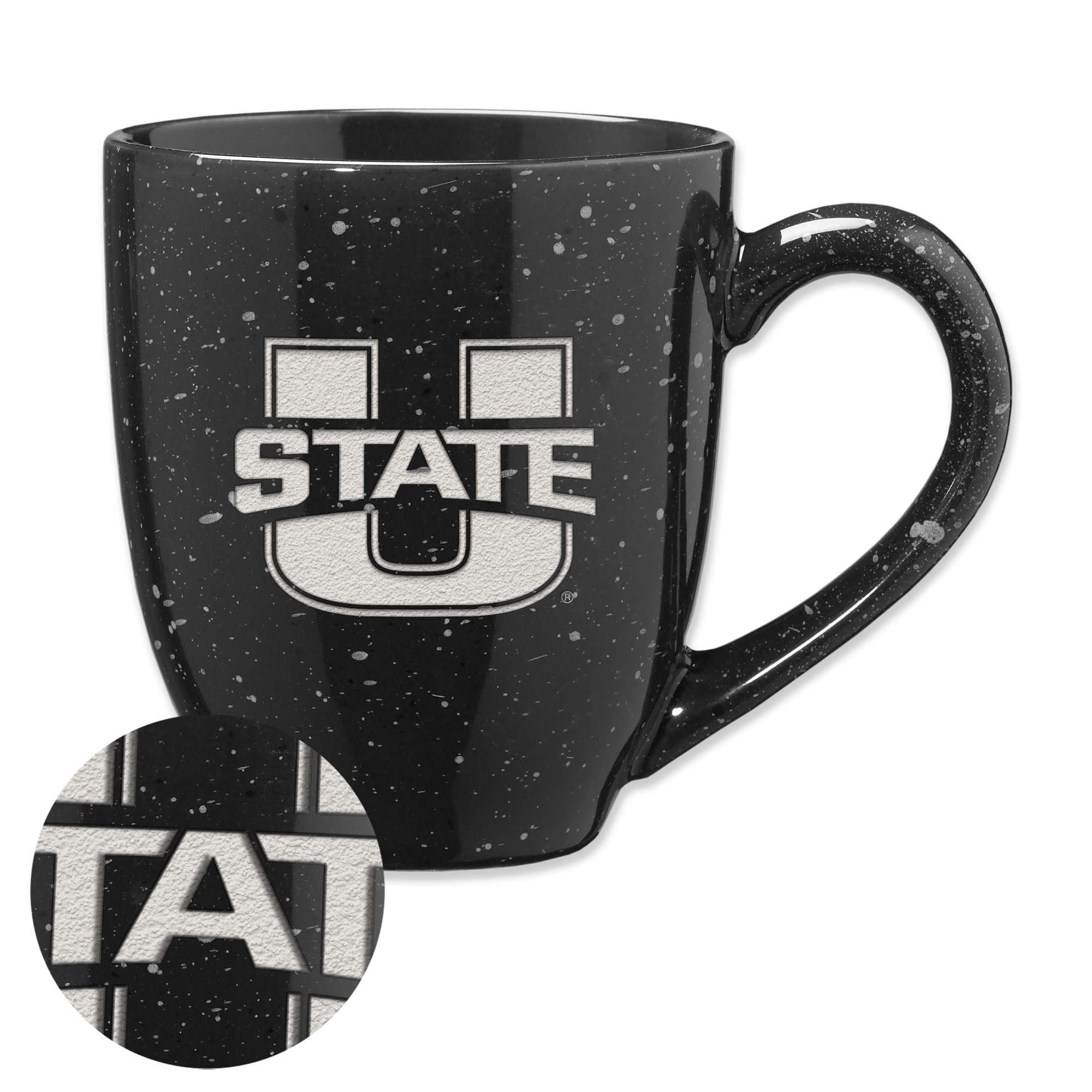 Tasse Utah State Aggies Rico Industries en céramique noire mouchetée de 473 ml