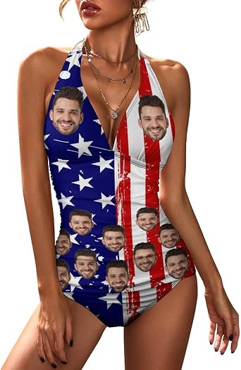 Custom Face Swimsuits Personalized Bathing Suits with Face Picture Customized Photo for Women-10 Style