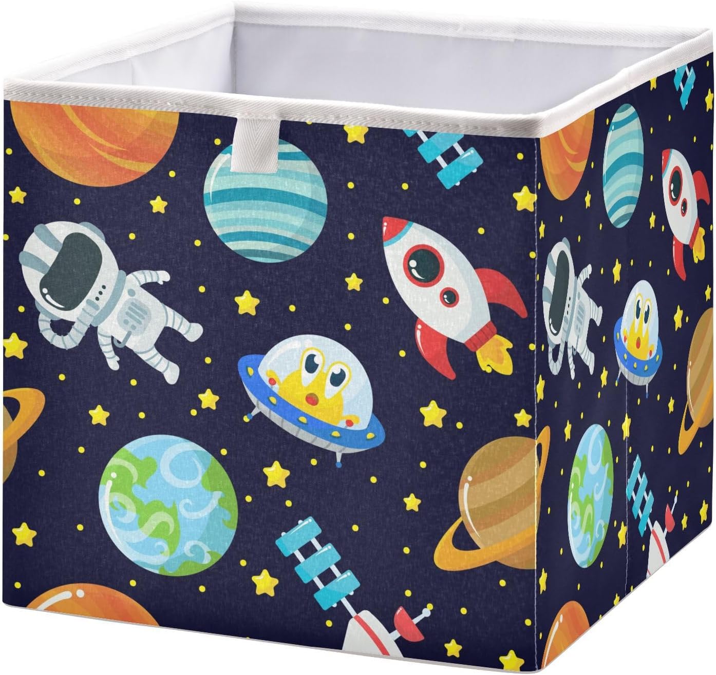Amazon.com: Emelivor Cartoon Planets Rockets Cube Storage Bin Fabric ...