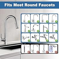Vista 2 de 23 Pcs Sink Faucet Water Filter with Filter Elements Set, 360 Rotating Faucet Filters, Remove Fluoride Heavy Metals Hard Water, Sink Filters Faucets