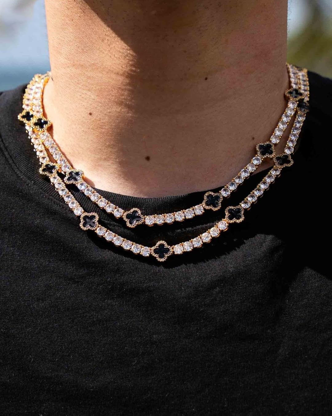 LuxeFlex 4mm Iced Out Four Leaf Tennis Chain,White Gold Plated with 5A Zircon Stones, exquisite Handmade Hip Hop Bling Necklace Perfect Unisex Jewelry Gift - Image 6