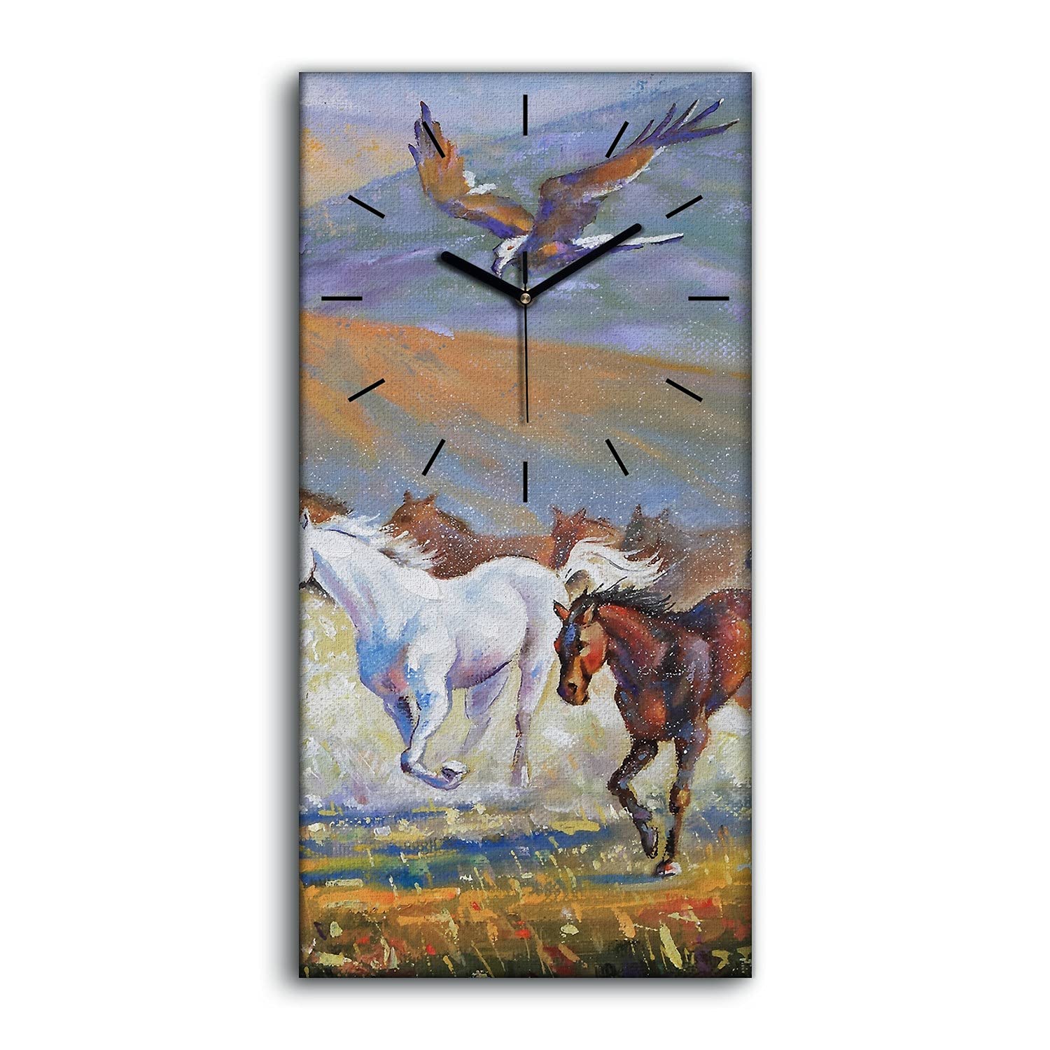 Horloge Sans Tic-Tac Toile Moderne 30x60cm pour Chambre Adulte