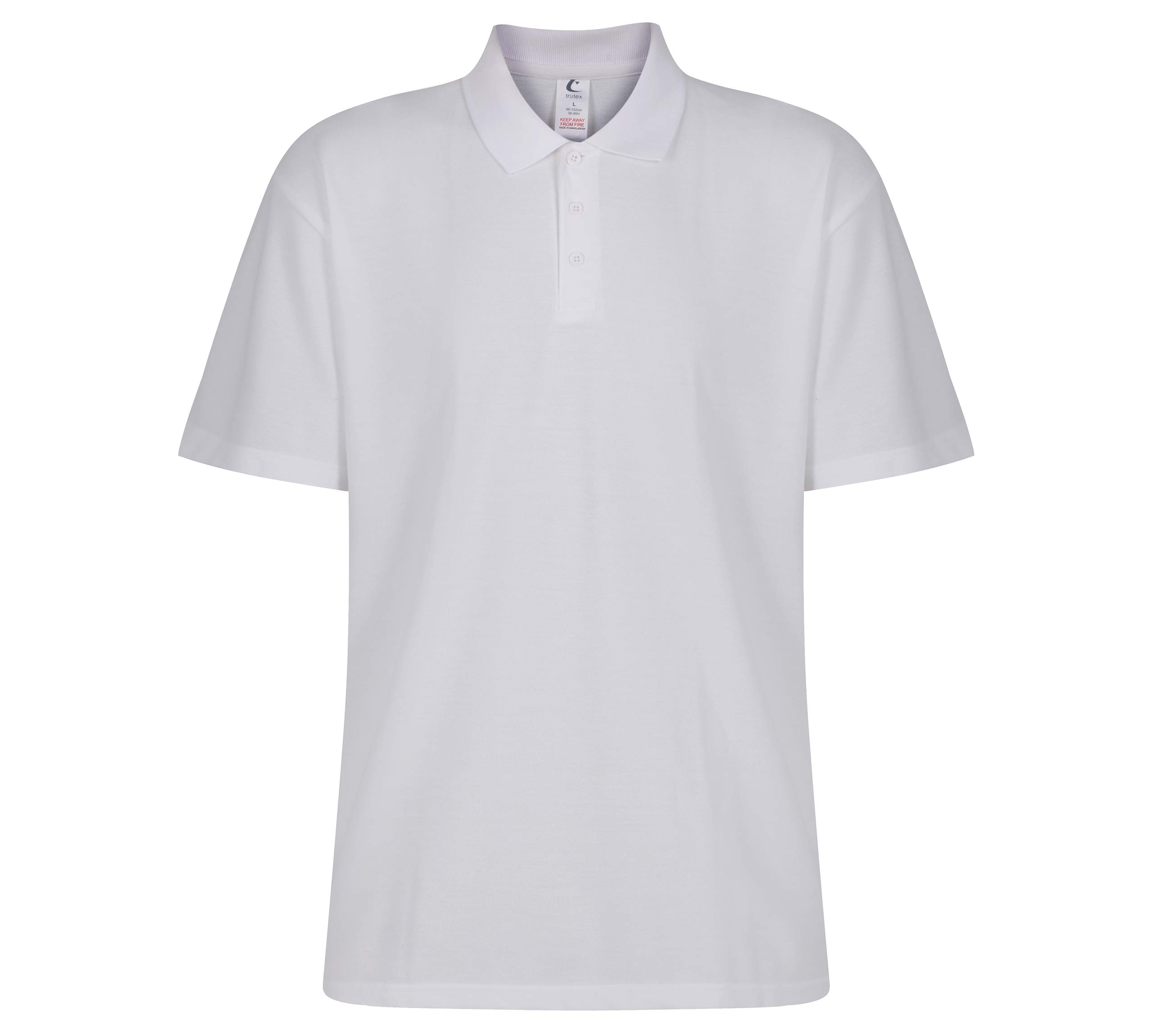 Trutex Boy's Polo Shirt, White, XL UK
