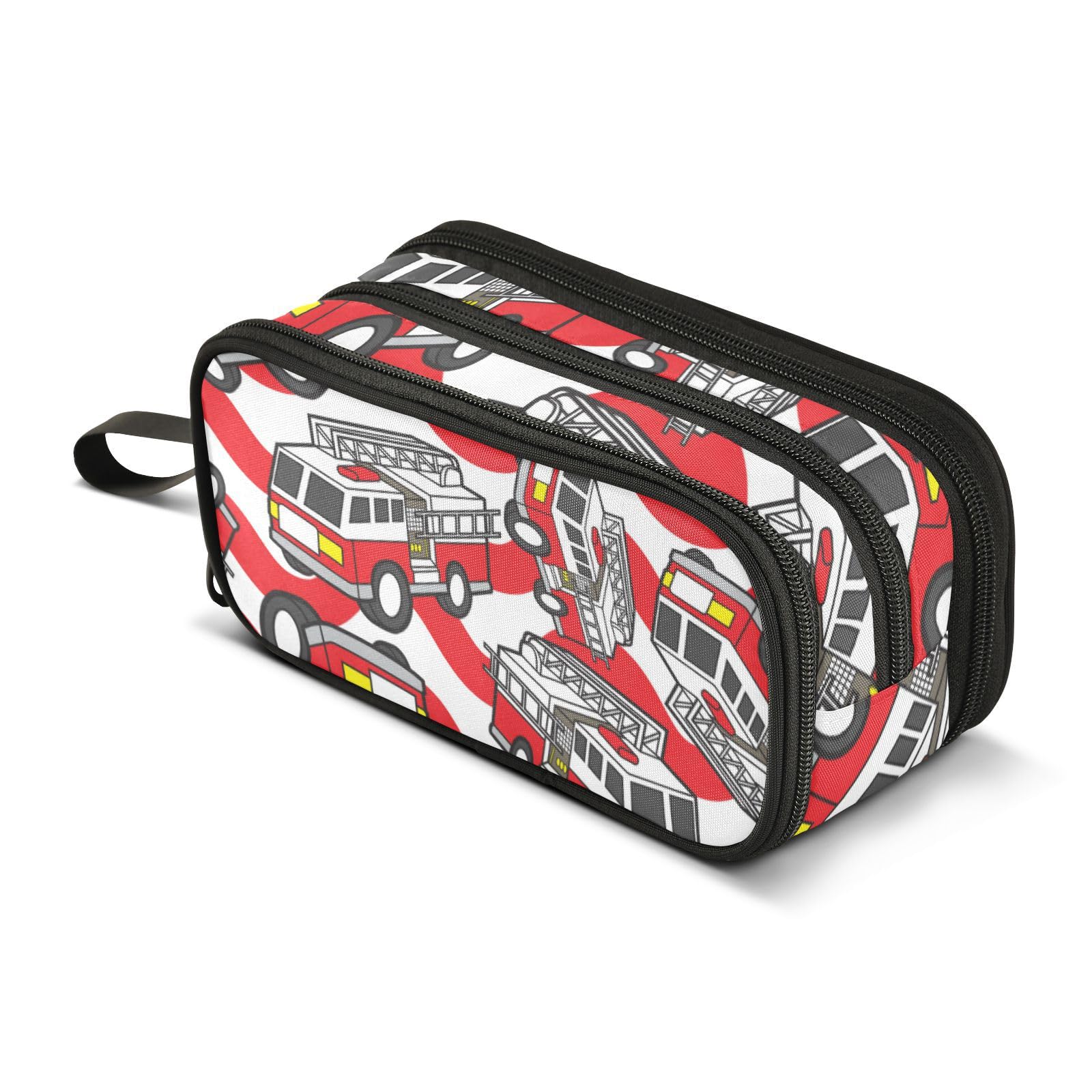ISAOA Big Capacity Pencil Cases (Seamless Fire Engine Trunk Car Cartoon) Pouch Bag Large Pen Bag Stationery Bag for Girls Boys Student Adults Zipper Pencil Pouch
