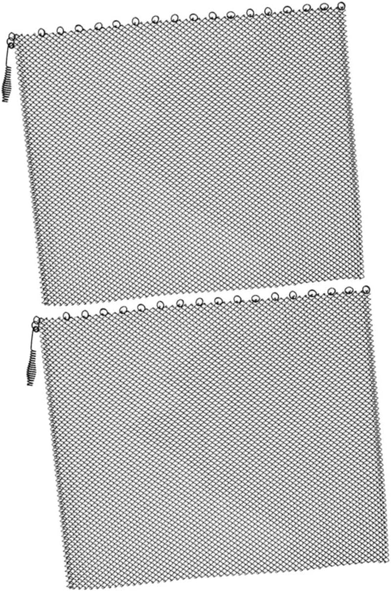 2pcs Fireplace Mesh Screen Curtains with Handles Panels Fine Mesh Design for Spark Protection Fits Fireplaces Easy Storage