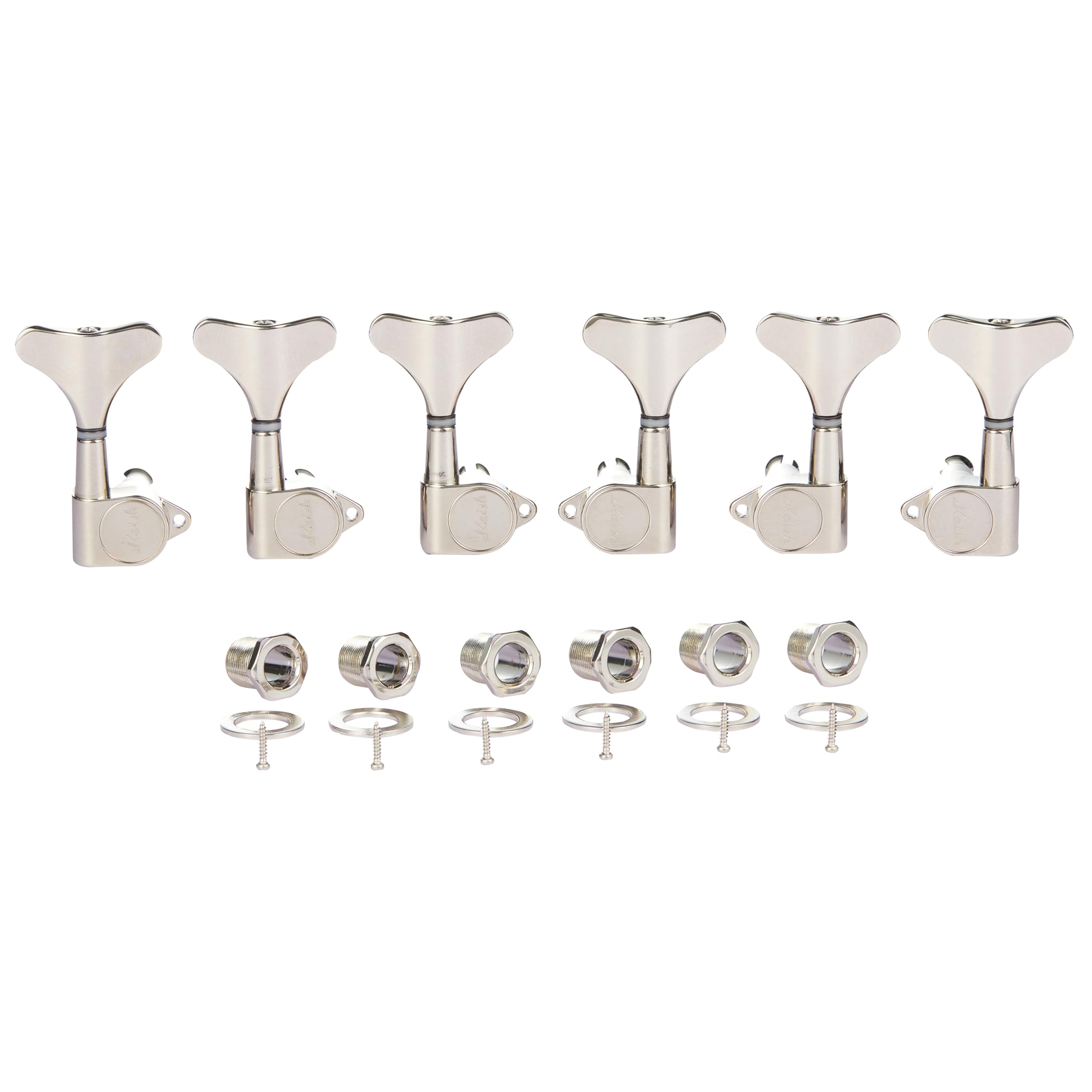 6 String 18:1 Sealed Bass Tuners Bass Guitar Tuning Keys Pegs Bass Tuning Machines Compatible with Ibanez/Yamaha Style Acoustic/Electric Bass Nickel 3L/3R