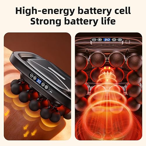 Miniatura 2 de Juego de pistolas de masaje de 20 cabezas, masajeador de tejido profundo con 3 modos y 30 niveles, masajeador muscular, alivio del dolor, pistola de
