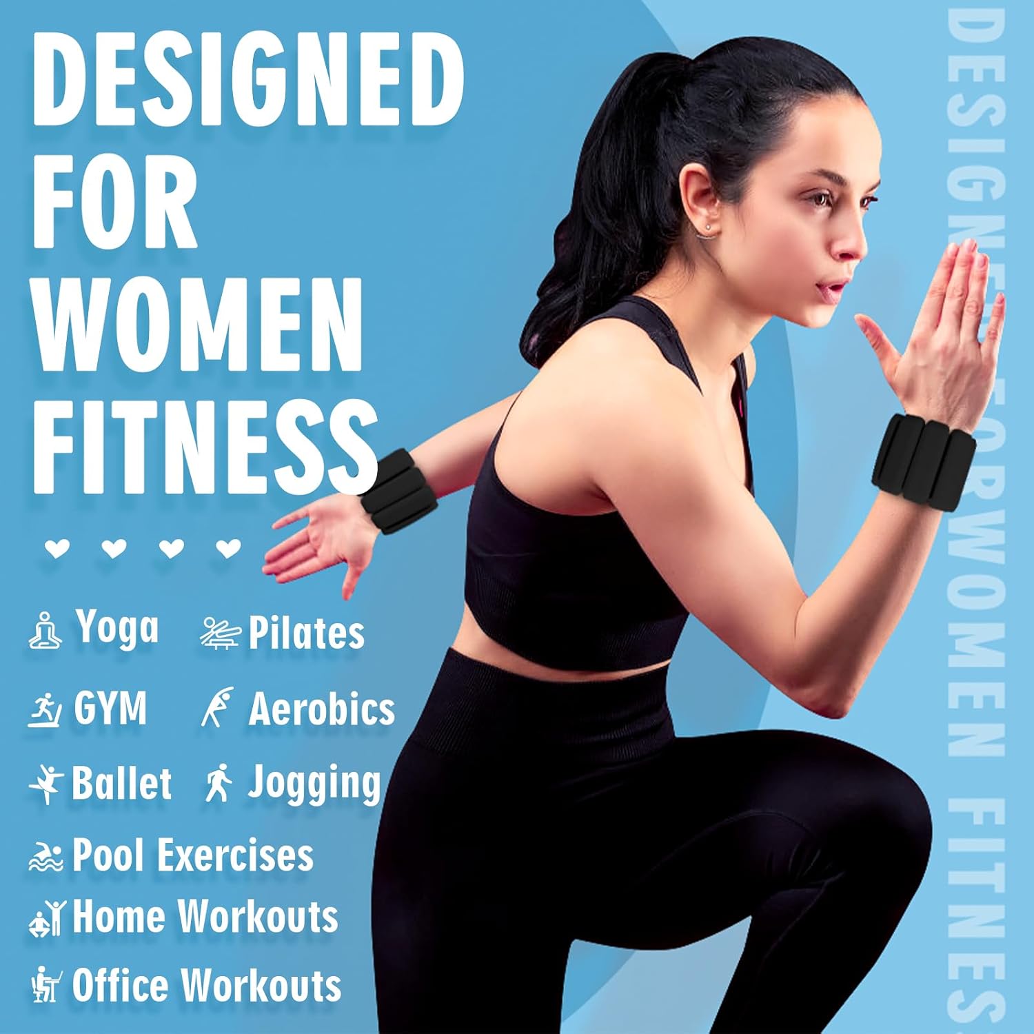 Wrist Weights, 2Pack Adjustable Wearable Wrist Ankle Weights for Women/Men, Silicone Wrist Bangles for Walking, Yoga, Pilates, and Gym, Arm & Leg Workout, 2lb - Image 3