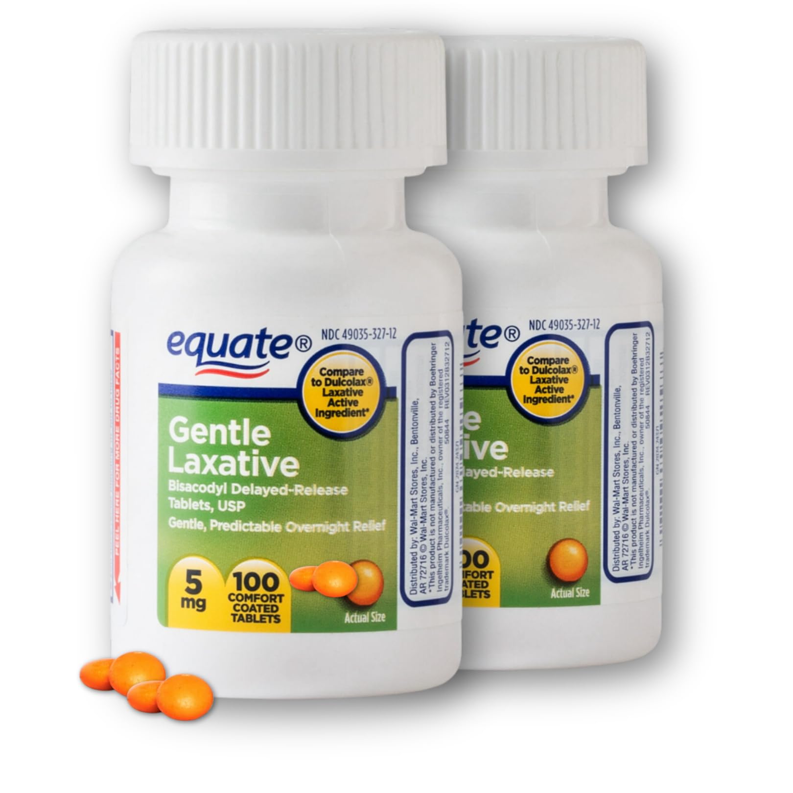 Bisacodyl 5mg Tablets- Gentle Laxative for Constipation 100ct for Daily Use (Pack of 2)