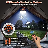 Vista 2 de Sinvitron - Linterna LED para campamento recargable con control remoto - 1000 lúmenes, 150 horas de duración, luz para tienda de campaña, 5200 mAh