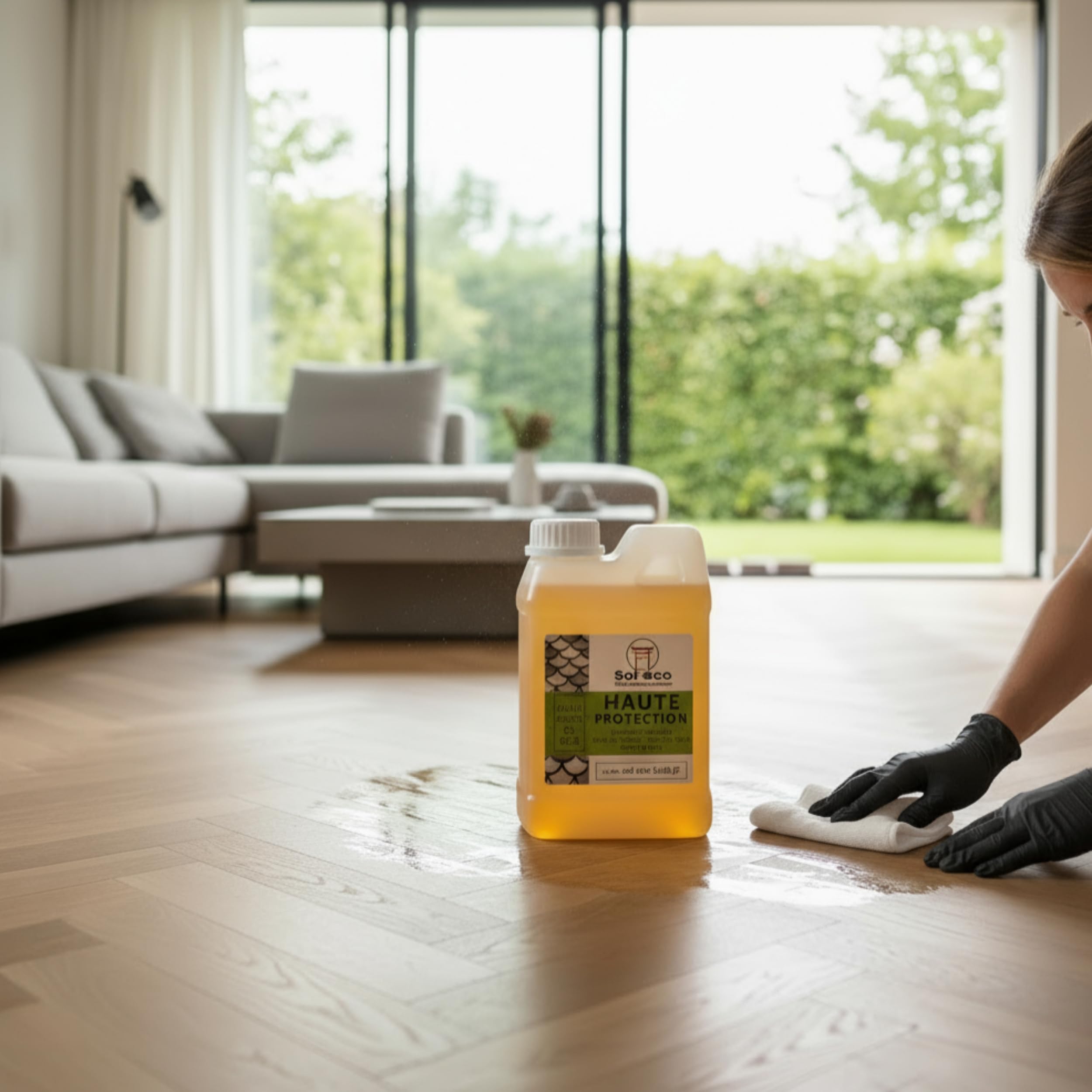 (Sol-éco) Huile Haute Protection. Protège le bois intérieur extérieur 1L | Fluide et pénétrante - Tung et huile d'orange (D-limonène) - Parquet, plan de travail, salle de bain, Hydrophobe