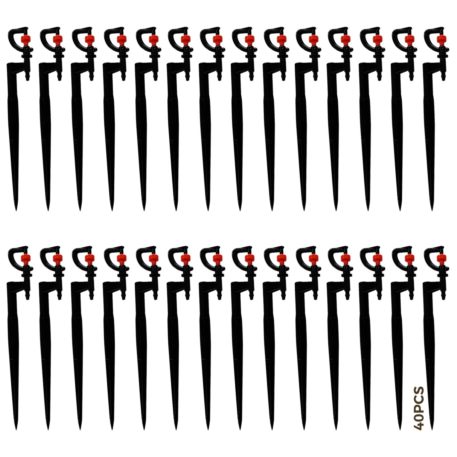 40 pièces d’arroseur, Micro arroseur Rotatif réglable Type G sur Tige de 18 cm, système d’Irrigation à économie d’Eau, Couverture régulière, Plastique Robuste pour Jardin, pelouse, Massif de Fleurs