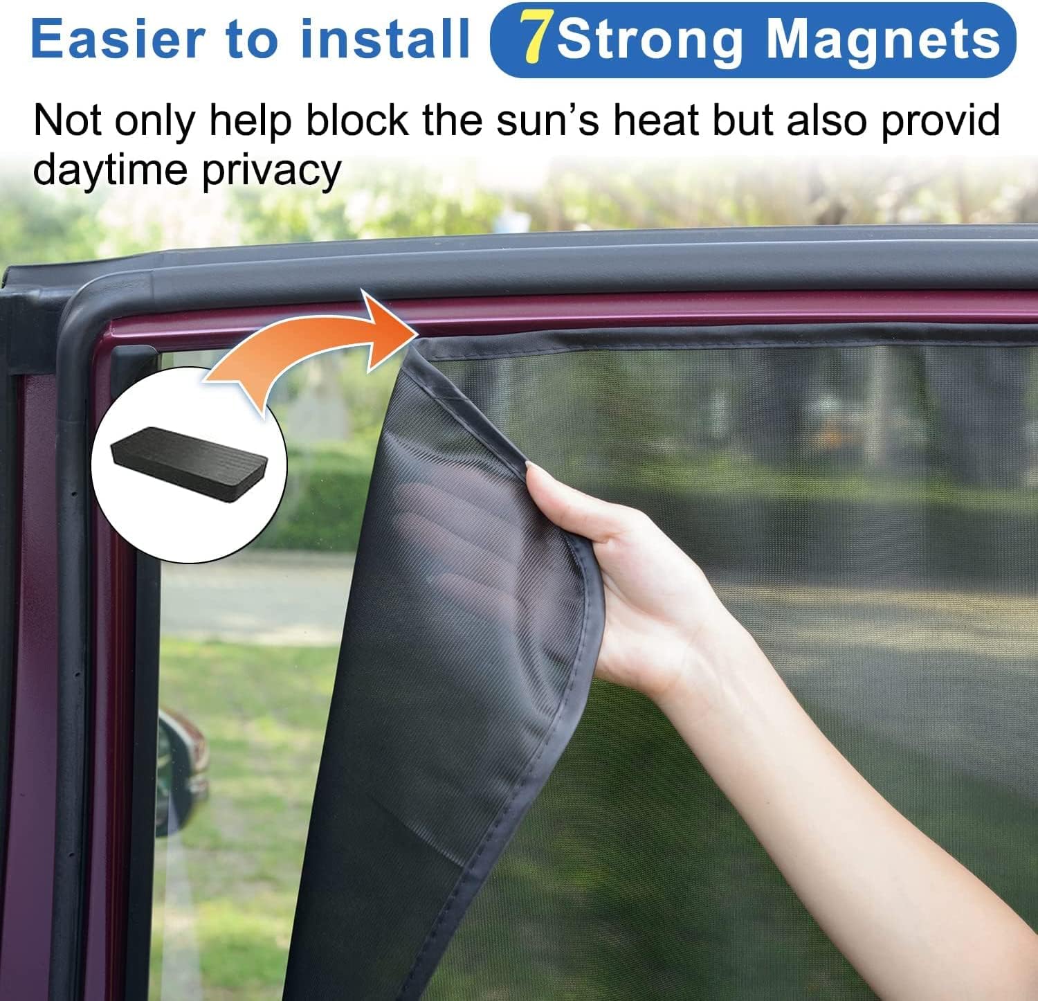 Amazon 車のサイドウィンドウサンシェード マグネット式 Motomate 耐久性のある素材 車の赤ちゃん用ウィンドウシェード 暑さと日光を遮断 カーインテリアアクセサリー 夏 カーシート 日焼け防止 1パック19 5 X 30 5インチ サイドバイザー 車 バイク