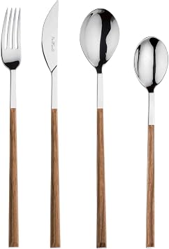 Pinti Sushi Queen for Red Vanilla 17C07091 24 Piece Flatware Set, Teak