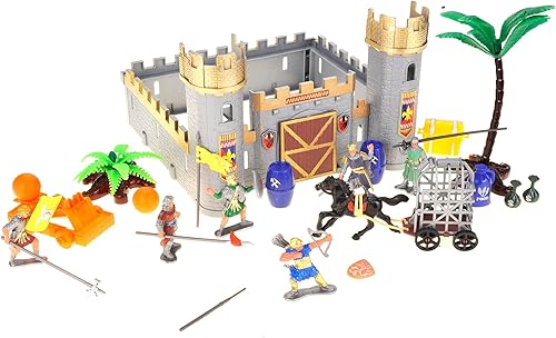 Miniatura 6 de PowerTRC Figuras de acción del Reino de la era romana con ejércitos de juguete, caballeros, caballo, castillo, cofres del tesoro, catapulta y