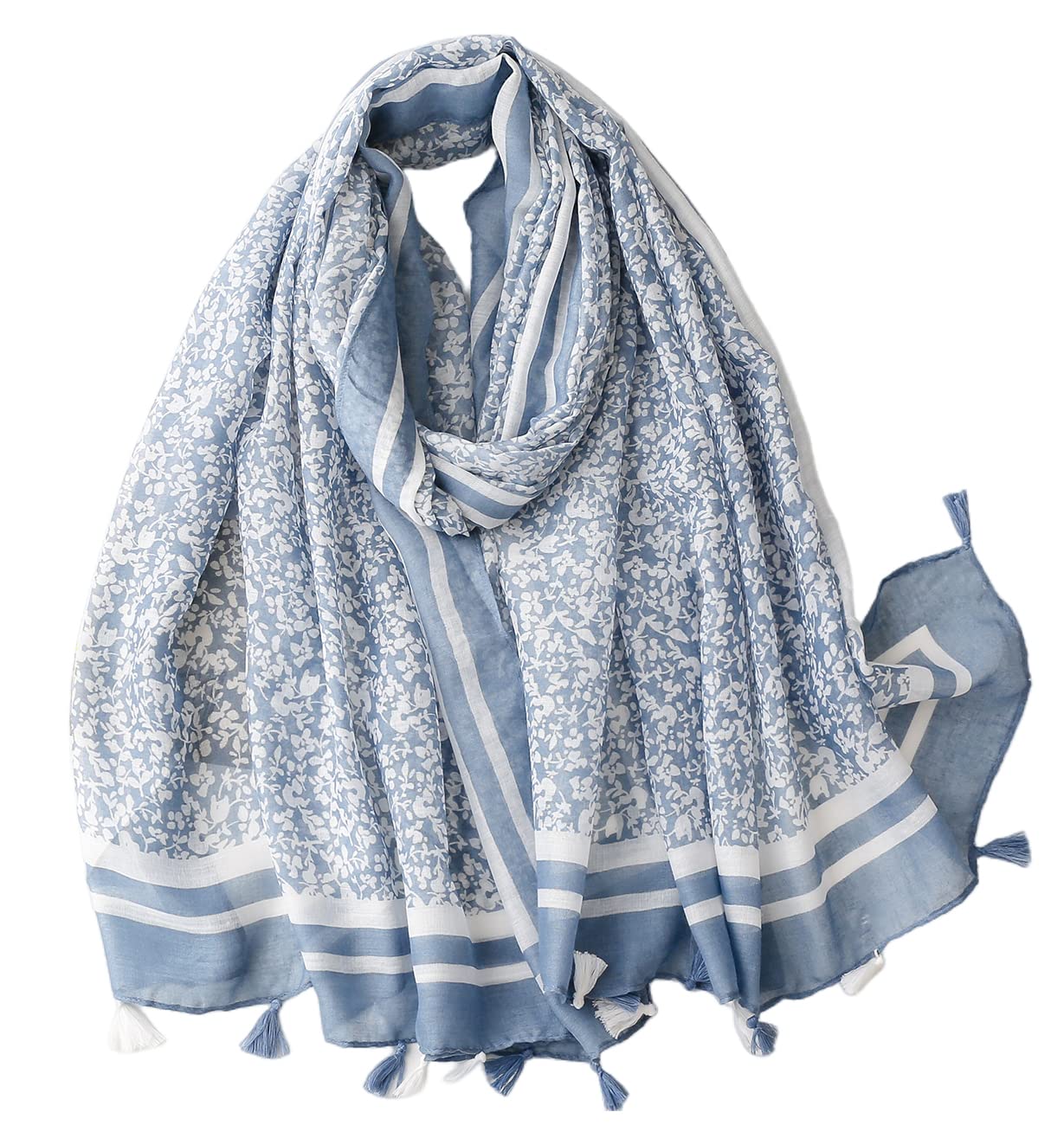 FAIRYGATE Womens Scarves Blue Scarf Scarfs for Women for Summer Fall Winter Spring Plaid Warm Long Ladies Scarves Check Soft Shawl Wraps 18228
