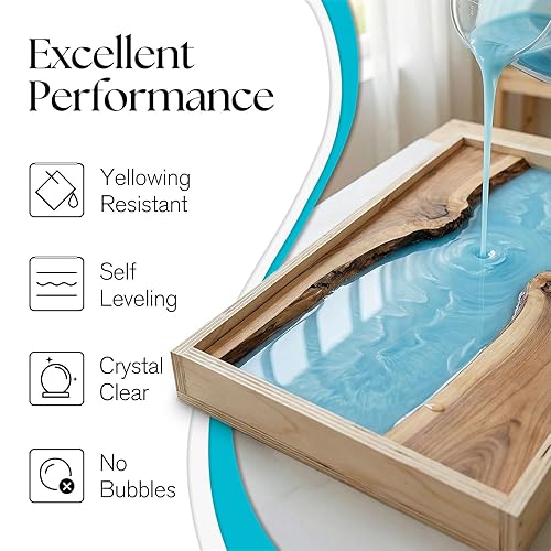 Miniatura 2 de UncleResin Kit de resina epoxi de 2 galones, fundición de baja viscosidad transparente 11, sin burbujas, para mesa de río, madera, preservación de