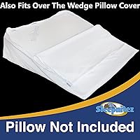 Vista 3 de Sleepnitez Funda de almohada de cuña para cama, color blanco, 100% algodón egipcio, funda de almohada de cuña para nuestra almohada de cuña de 8